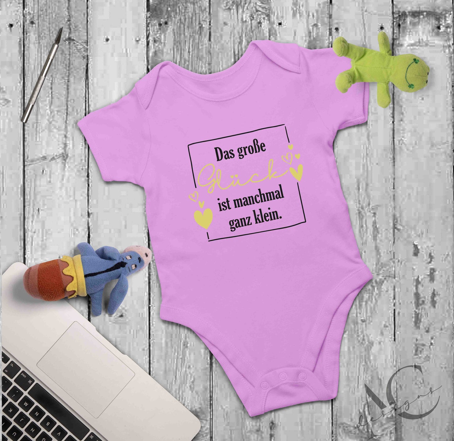 Bügelbild - DAS GROßE GLÜCK IST MANCHMAL GANZ KLEIN - AC Designs