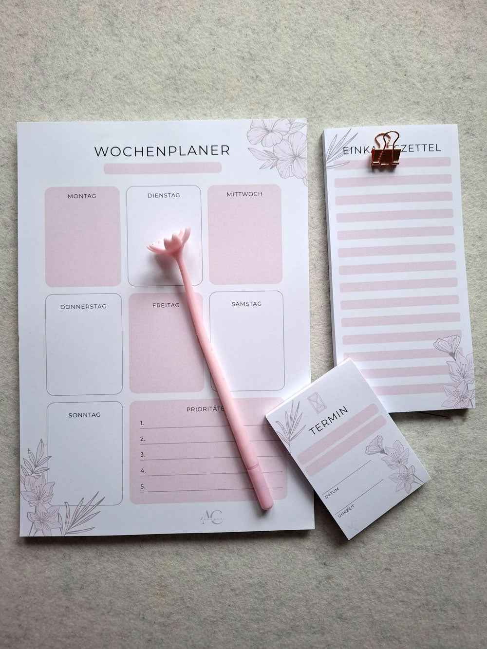 TERMINE Bundle | Premium Organizer-Set mit Wochenplaner A4, Terminblock & Zubehör | Effizientes Zeitmanagement für Beruf & Alltag