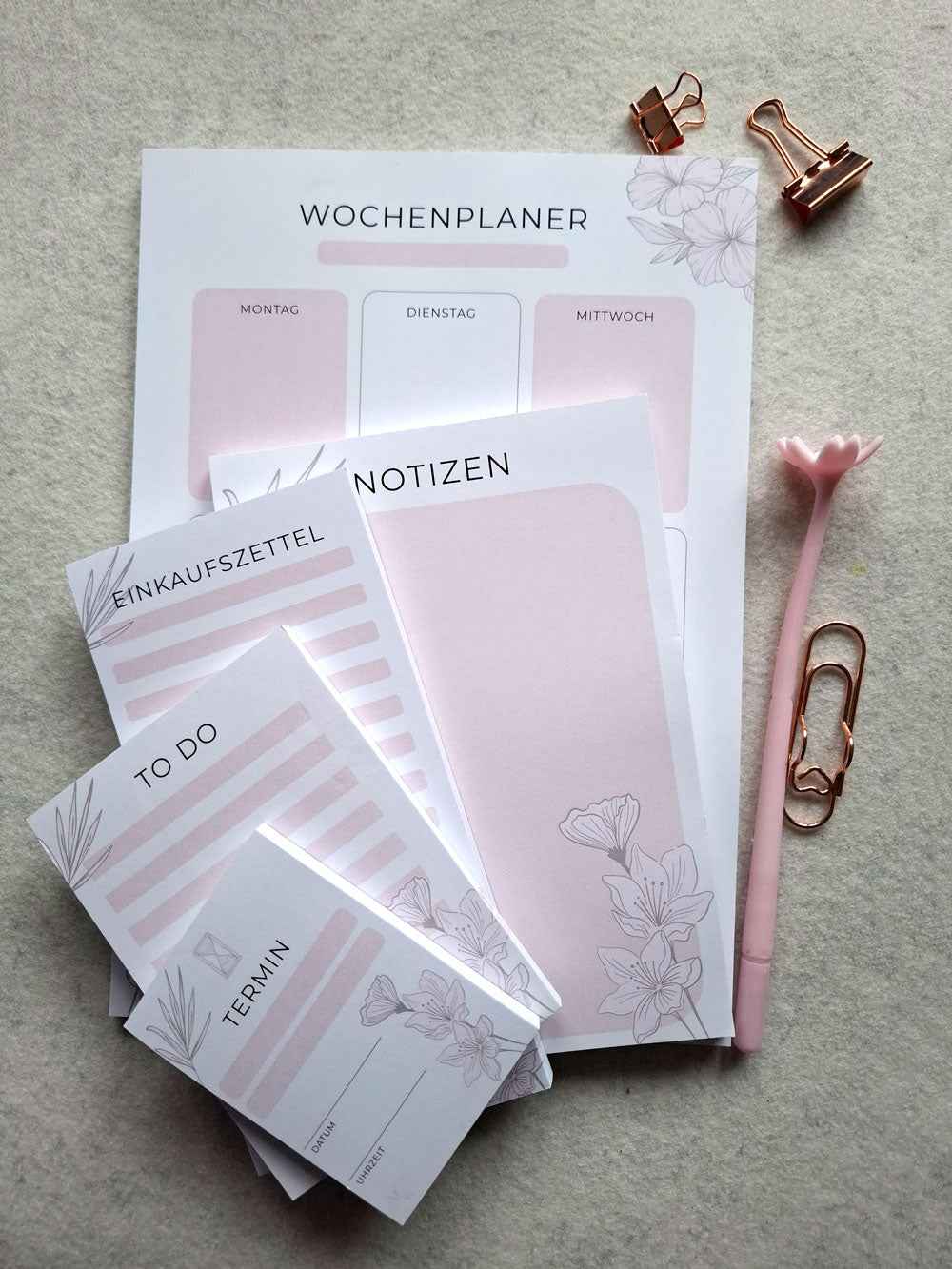 BIG PLAN Bundle | Premium Planer-Set mit Wochenplaner A4, Notizblöcken & Zubehör | Organisations-Set für Büro & Homeoffice