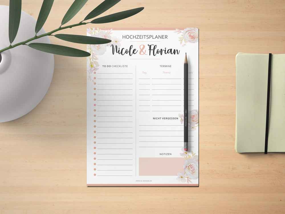 Schreibblock - HOCHZEITSPLANER ROSEN