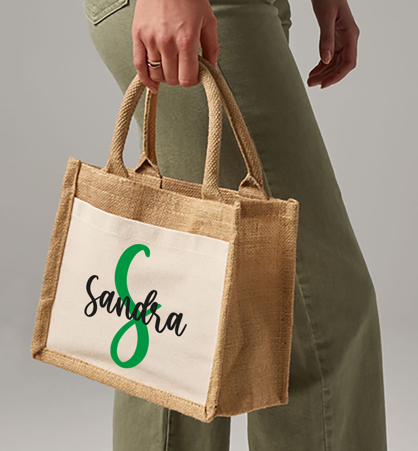 Jutetasche klein - NAME (personalisiert) - AC Designs