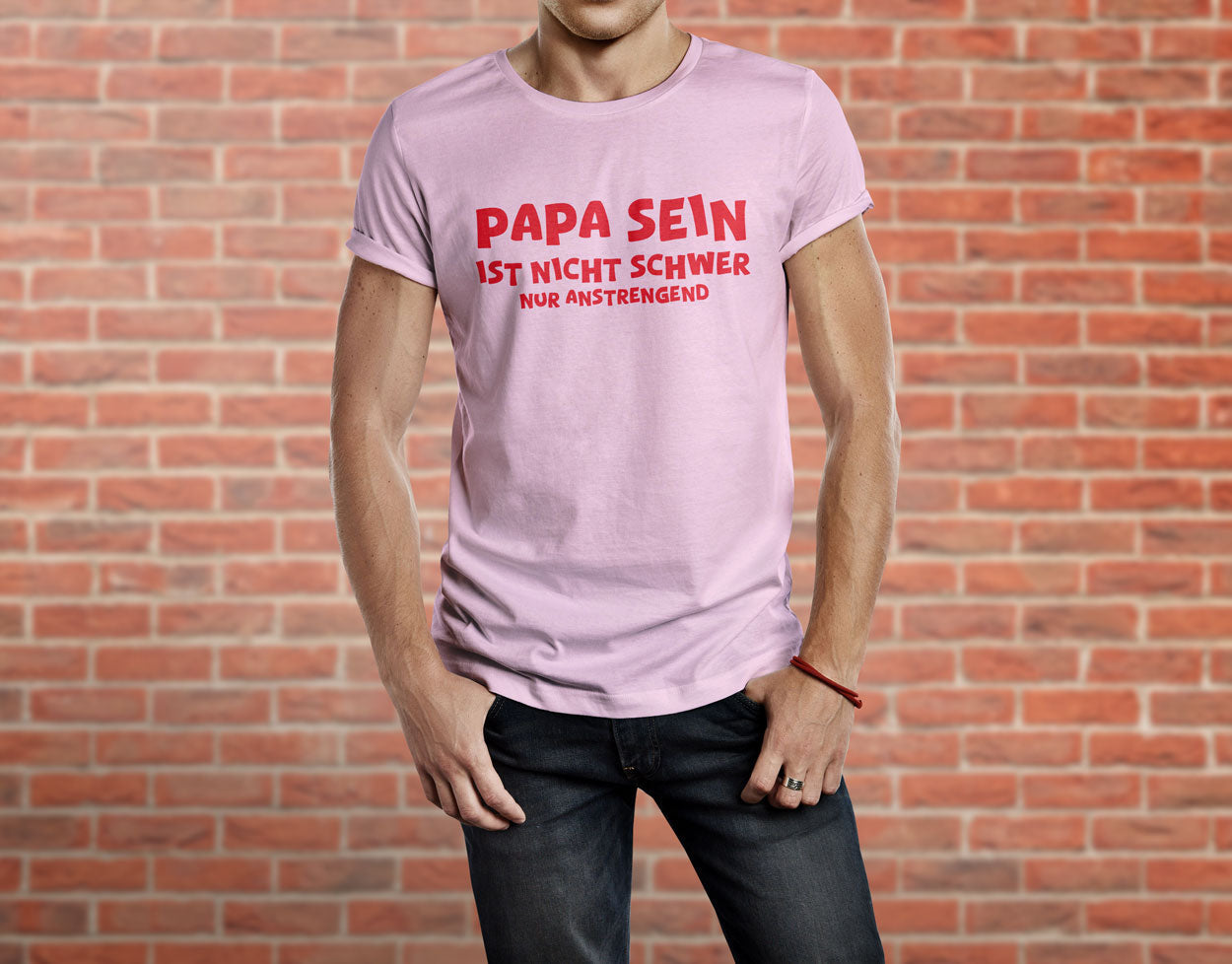 Bügelmotiv – "Papa sein ist nicht schwer – nur anstrengend!" – Inkl. Backpapier & Bügelanleitung - AC Designs