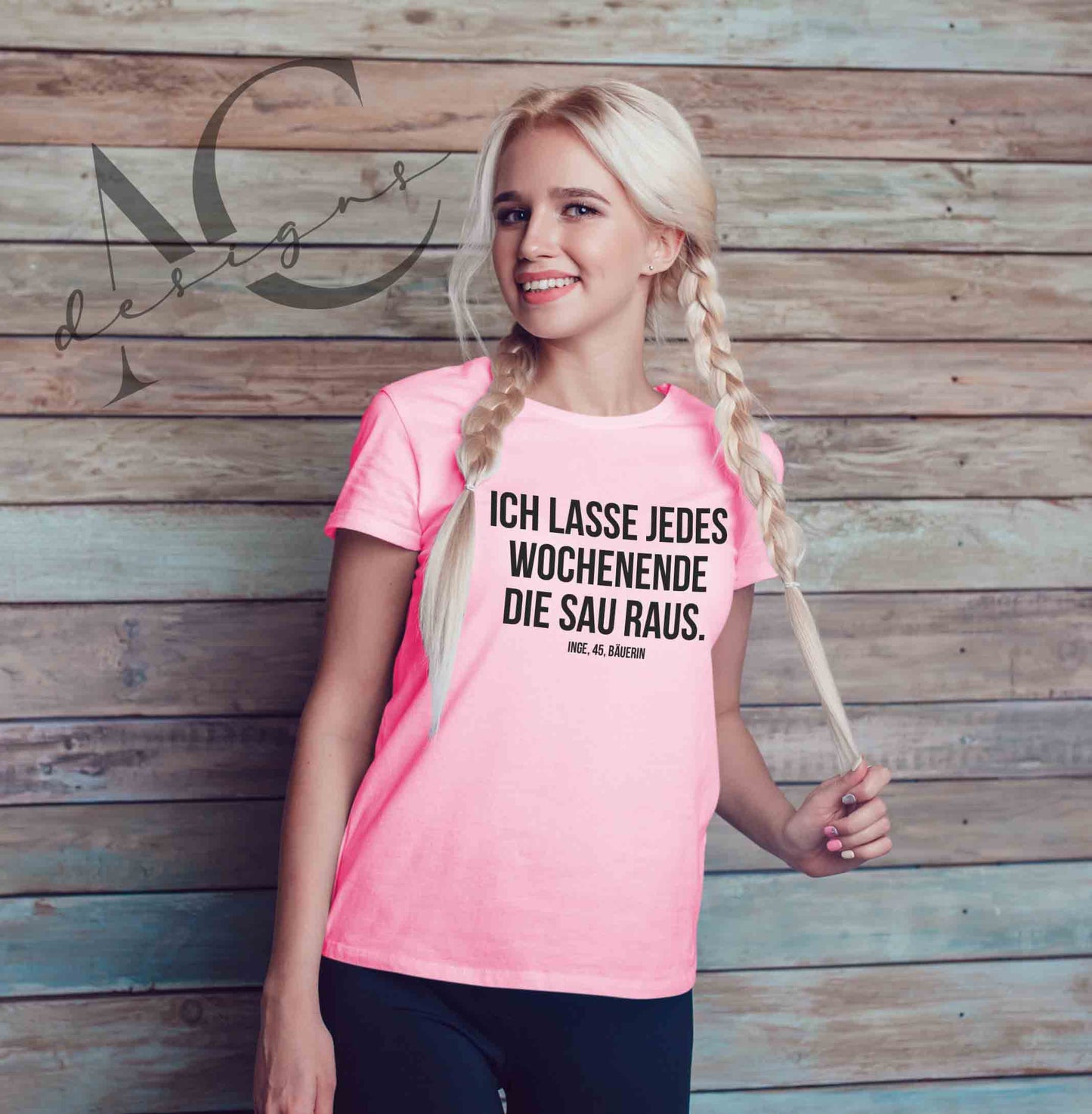 Bügelmotiv - ICH LASSE AM WOCHENENDE DIE SAU RAUS - AC Designs