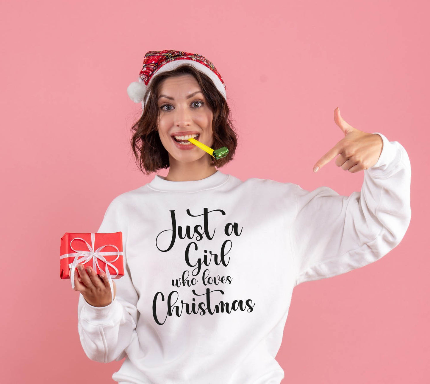 Bügelmotiv - JUST A GIRL WHO LOVES CHRISTMAS - AC Designs