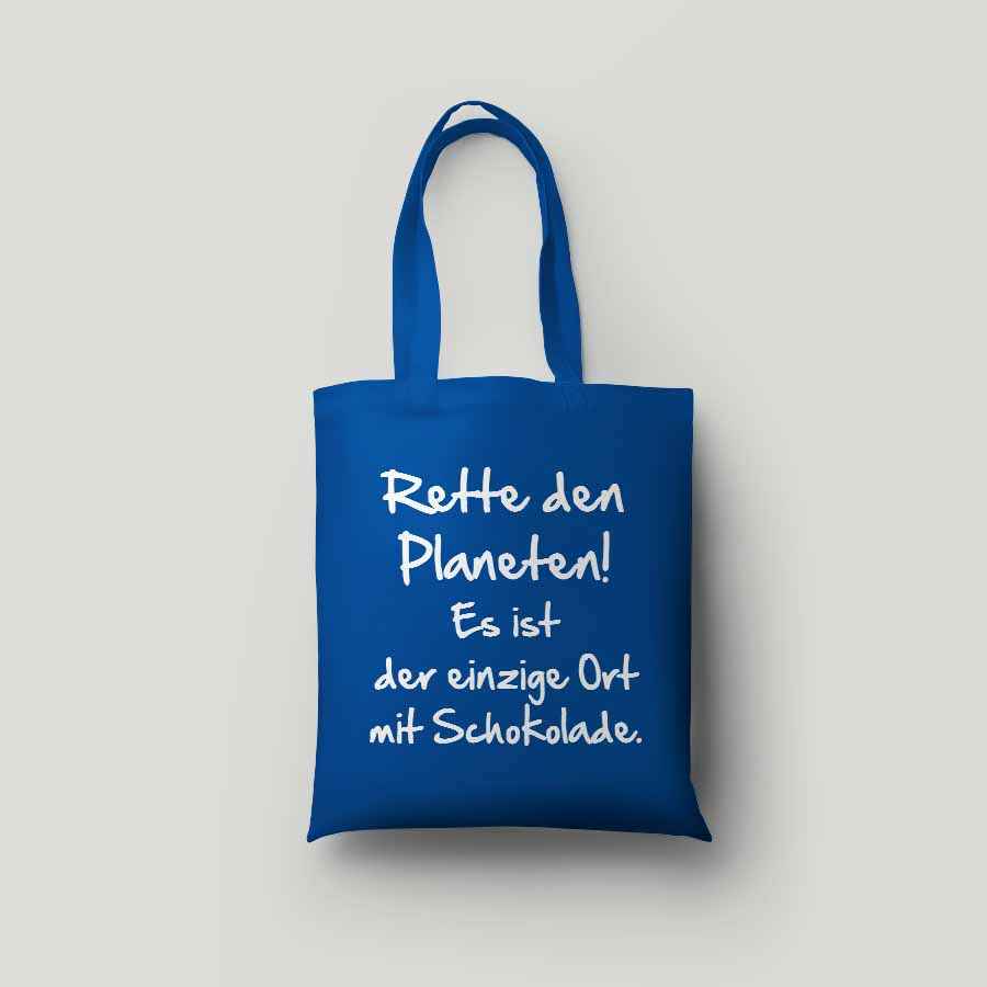 Baumwolltasche bedruckt - RETTE DEN PLANETEN - AC Designs