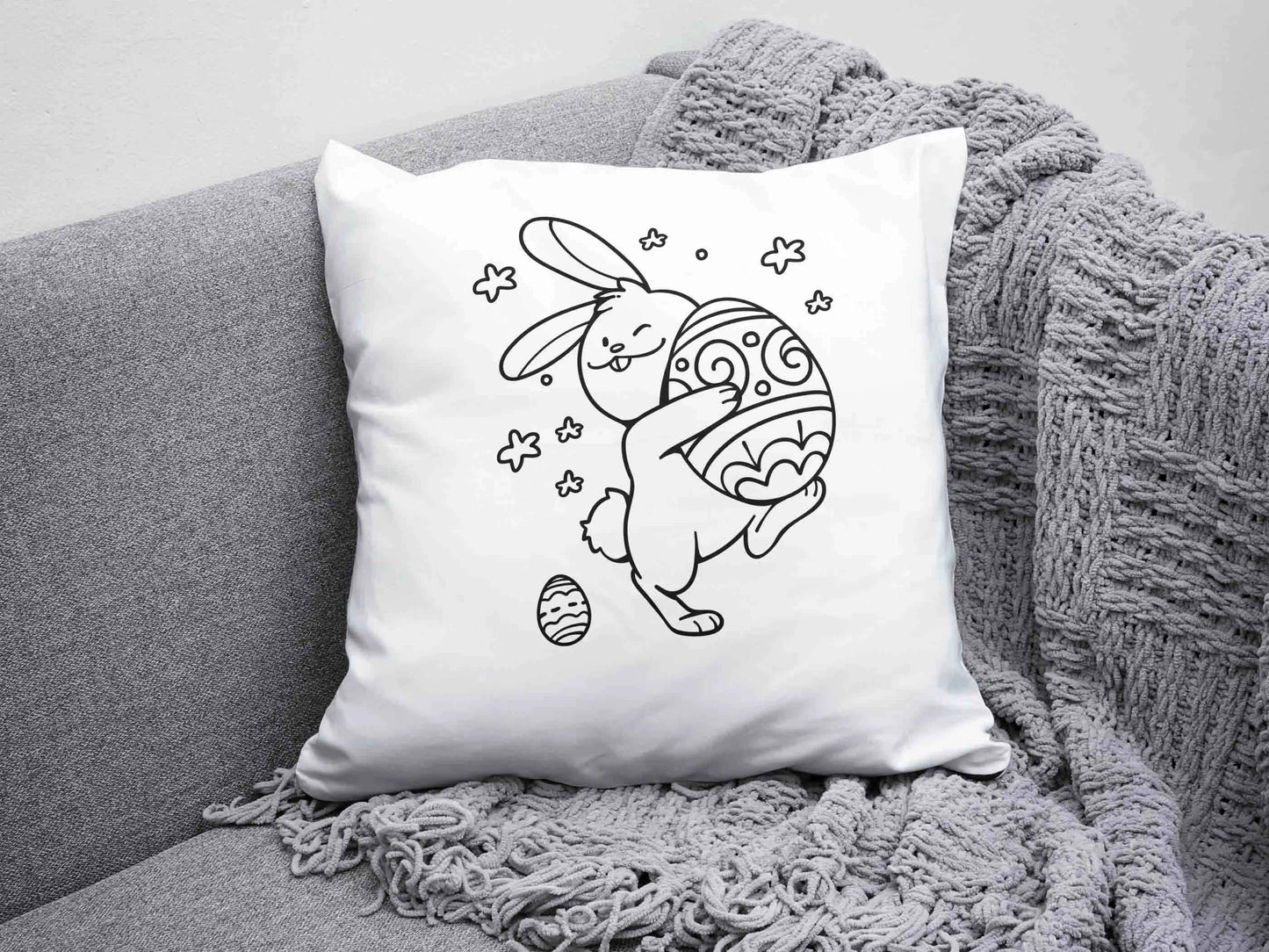 Ausmalbügelmotiv - OSTERHASE MIT EI