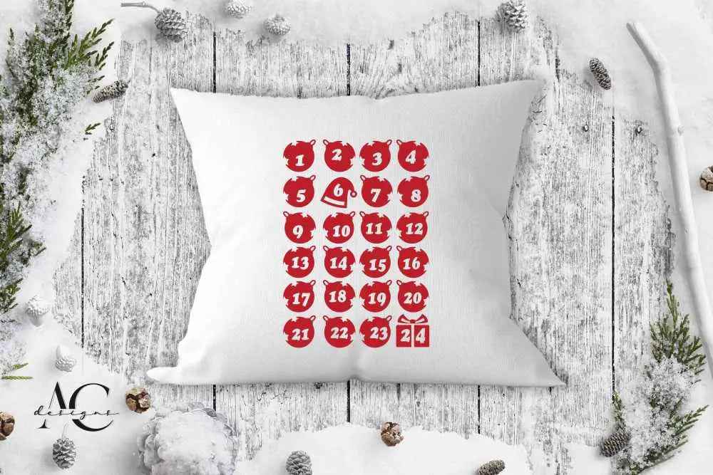 Bügelmotiv - ADVENTSKALENDER | ZAHLEN VON 1-24