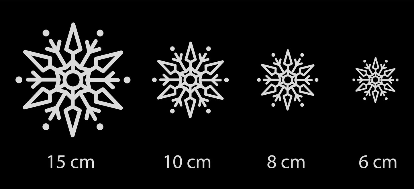Glasdekor - SCHNEEFLOCKEN Plättchen AC Designs