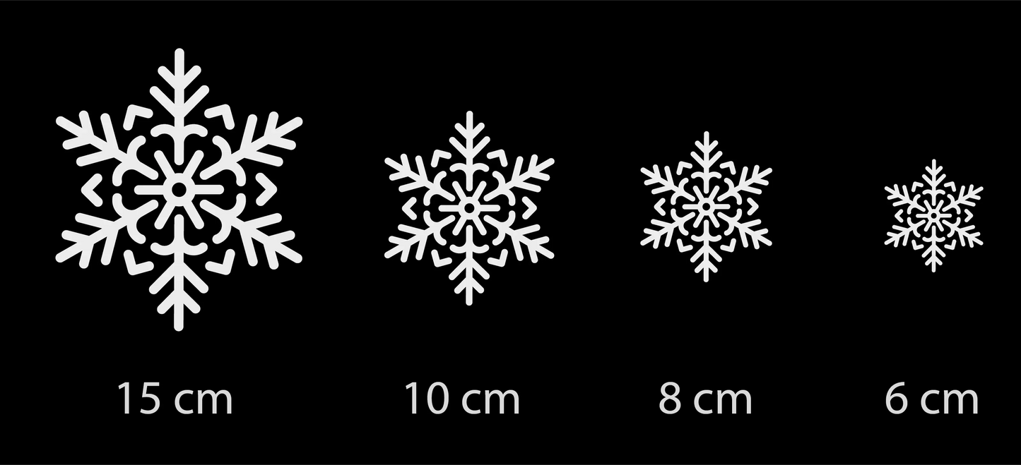 Glasdekor - SCHNEEFLOCKEN Stäbchen AC Designs