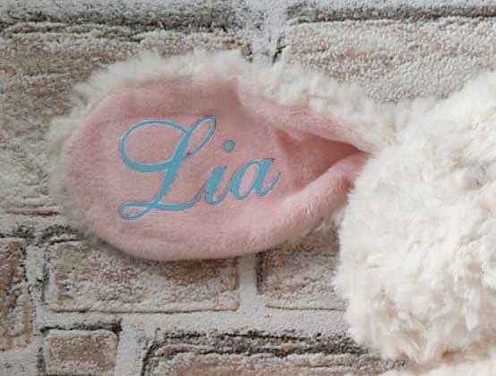 Weiches Kuscheltier mit personalisiertem Namensaufdruck – Geschenkidee zur Geburt