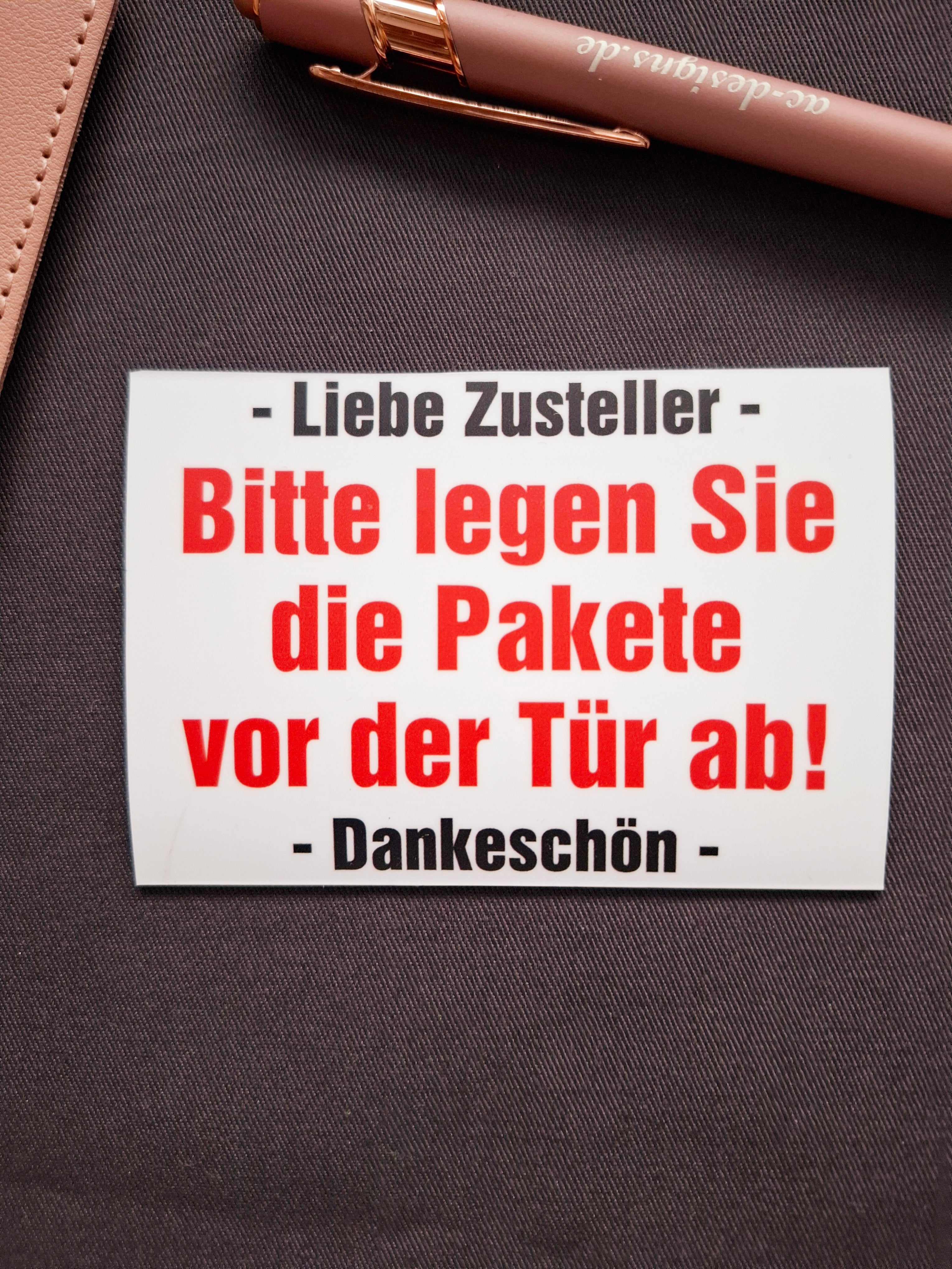 Magnetschild - BITTE PAKETE VOR DIE HAUSTÜR LEGEN - AC Designs