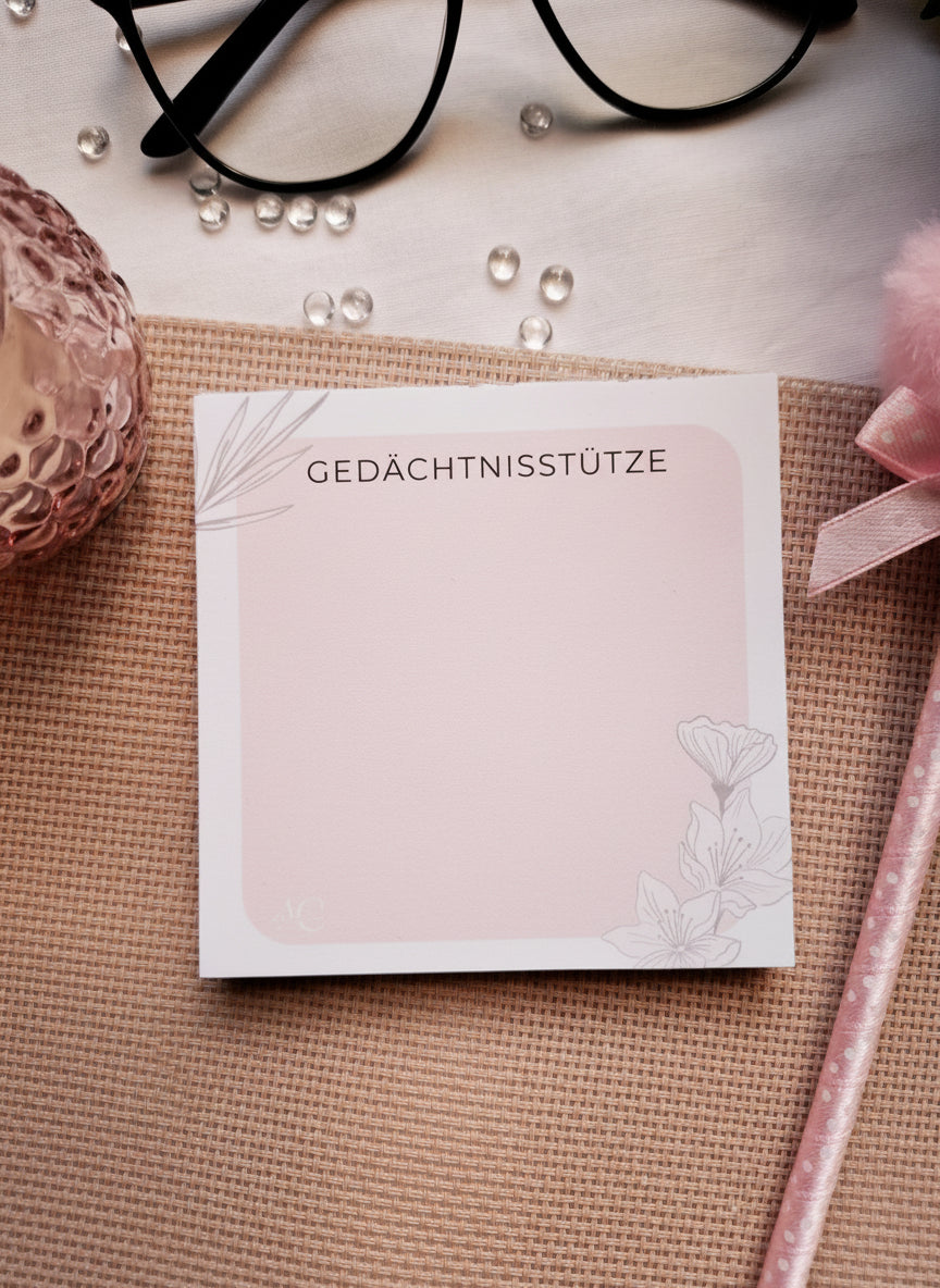 Block 9,8 x 9,8 cm Reminder. Gedächnisstütze.