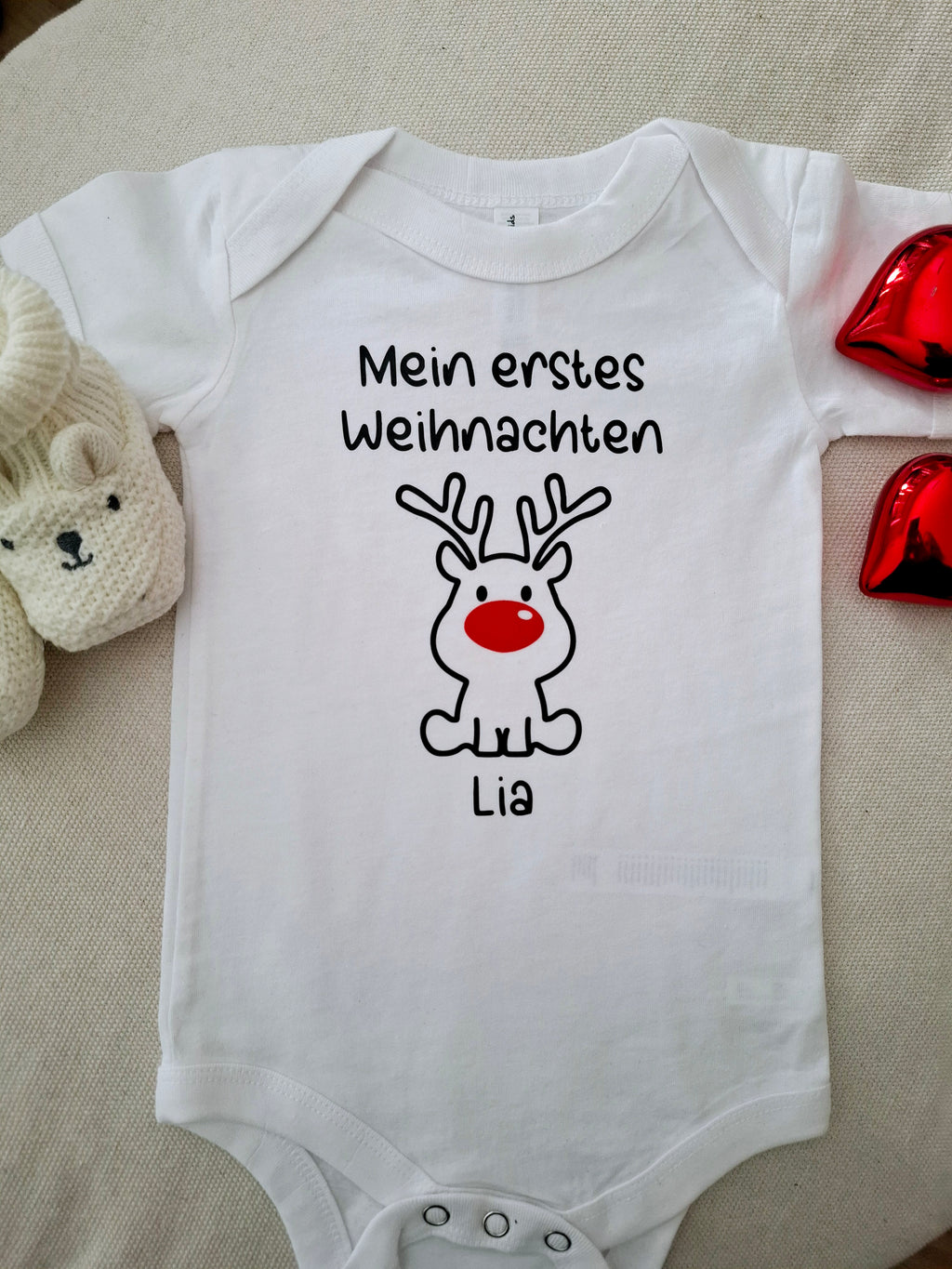 Baby Body kurzarm -  MEIN ERSTES WEIHNACHTEN (personalisiert) - AC Designs
