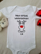 Baby Body kurzarm -  MEIN ERSTES WEIHNACHTEN (personalisiert) - AC Designs
