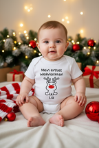 Weihnachts-Baby-Body „Mein erstes Weihnachten“ | Personalisiert & Bio-Baumwolle