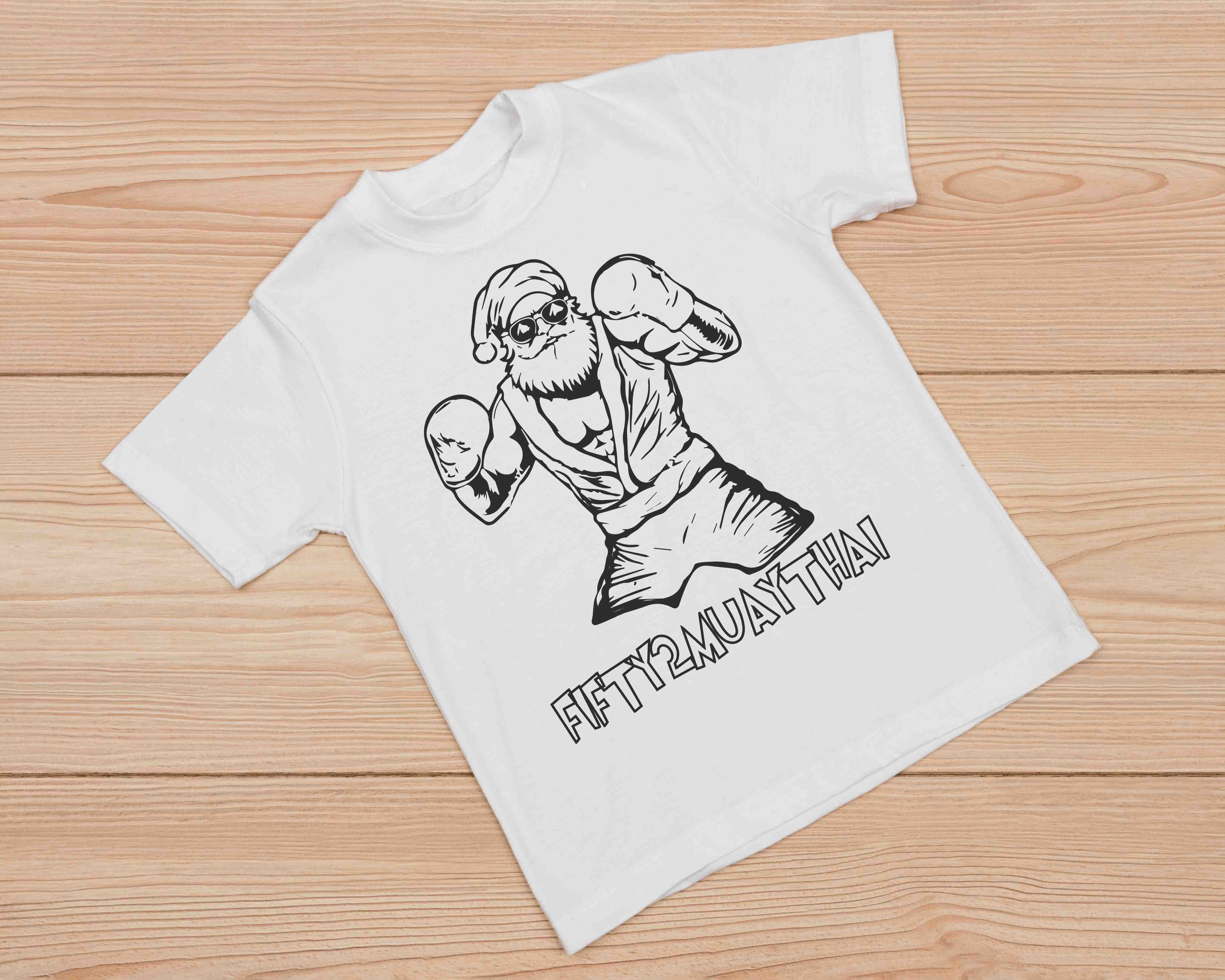 Kids´ T-Shirt mit Brustaufdruck zum Ausmalen - WEIHNACHTSMANN - AC Designs