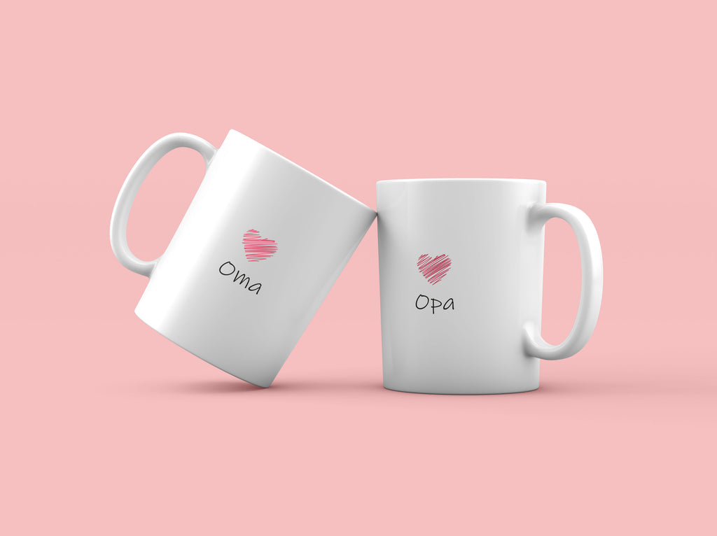 Kaffeebecher mit Herz & 'Oma/Opa' – Rührendes Dankeschön-Geschenk - AC Designs