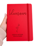 Notizbuch A5 kariert personalisiert mit Gravur & Kugelschreiber mit Namen