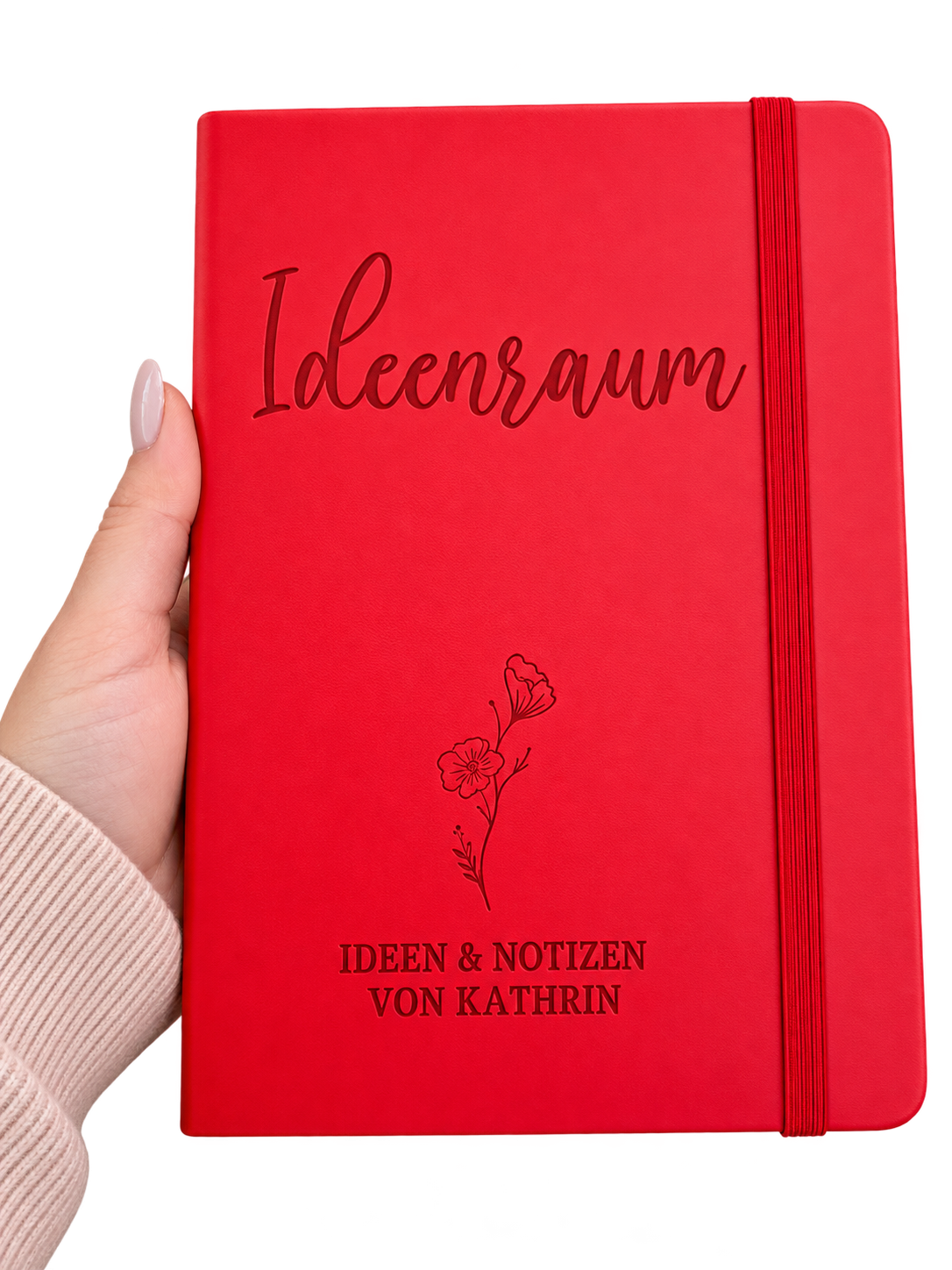 Notizbuch A5 kariert personalisiert mit Gravur & Kugelschreiber mit Namen