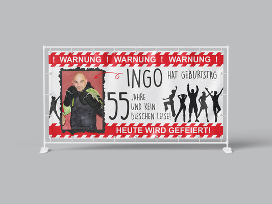 Lustiges Geburtstagsbanner personalisiert – „Heute wird gefeiert!“