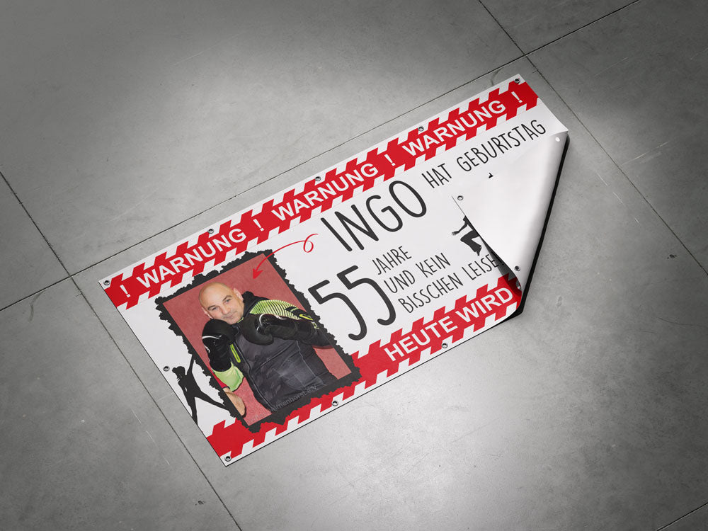 Lustiges Geburtstagsbanner personalisiert – „Heute wird gefeiert!“ - AC Designs