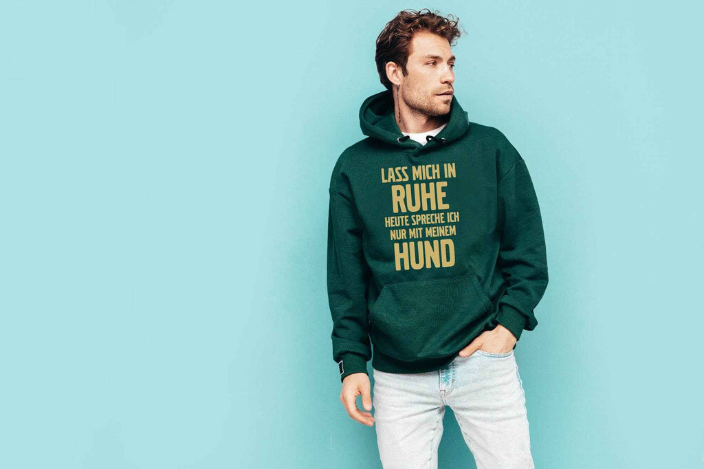 Bügelmotiv - LASS MICH IN RUHE, HEUTE SPRECHE ICH NUR MIT MEINEM HUND