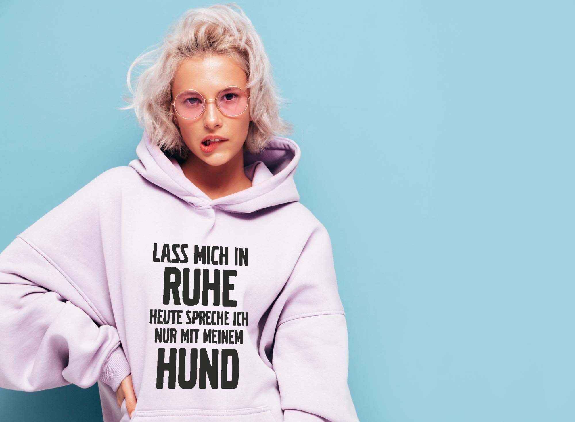 Bügelmotiv - LASS MICH IN RUHE, HEUTE SPRECHE ICH NUR MIT MEINEM HUND