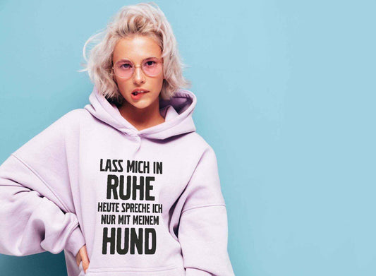 Bügelmotiv - LASS MICH IN RUHE, HEUTE SPRECHE ICH NUR MIT MEINEM HUND - AC Designs
