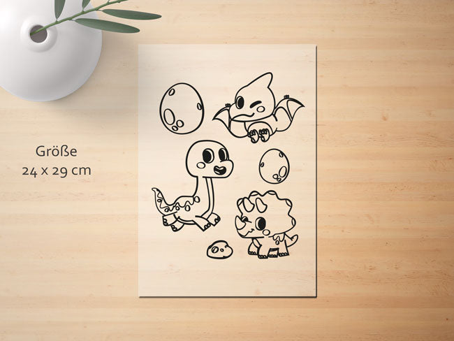 Ausmalbügelmotiv - BABY DINOS - AC Designs