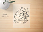 Ausmalbügelmotiv - DRACHE MIT STERNEN - AC Designs