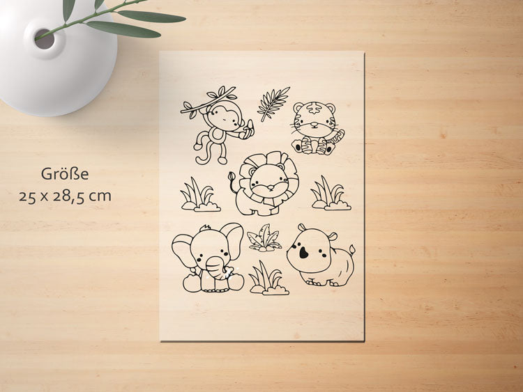 Ausmalbügelmotiv - ZOO - AC Designs