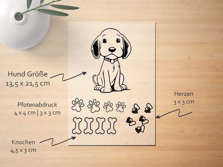 Ausmalbügelmotiv - HUND MIT KNOCHEN - AC Designs