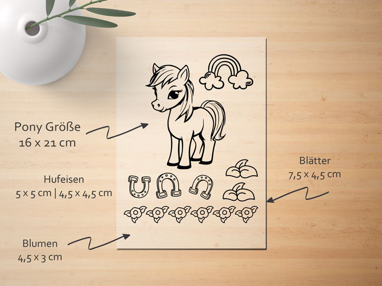 Ausmalbügelmotiv - PONY - AC Designs