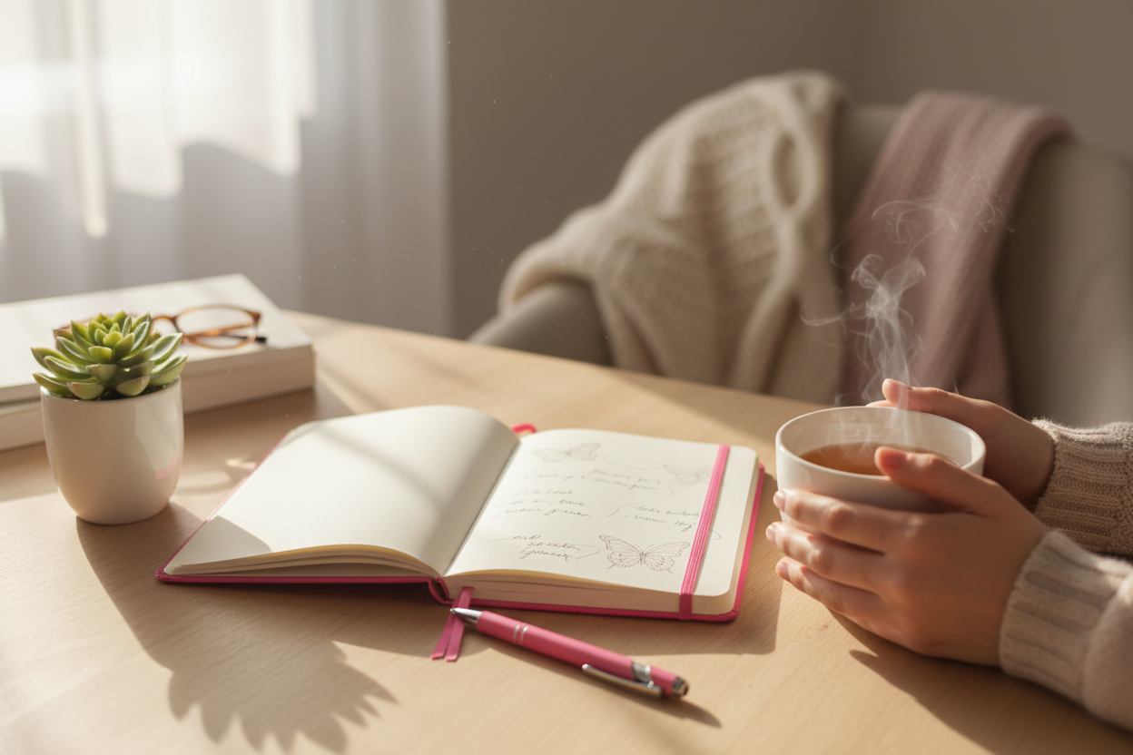 A5 Notizbuch mit Kugelschreiber - „…what if you fly?“ | Hardcover mit Lasergravur | 80 linierte Seiten | Geschenk & Business-Notizbuch