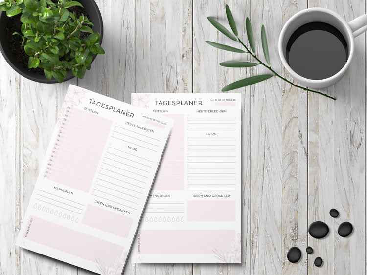 Schreibblock TAGESPLANER - DIN A5 | Tagesplanung, Termine & Aufgaben optimal organisieren