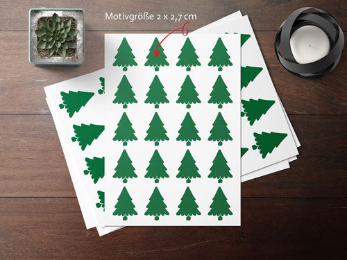 Aufkleber Bogen - TANNENBAUM - AC Designs