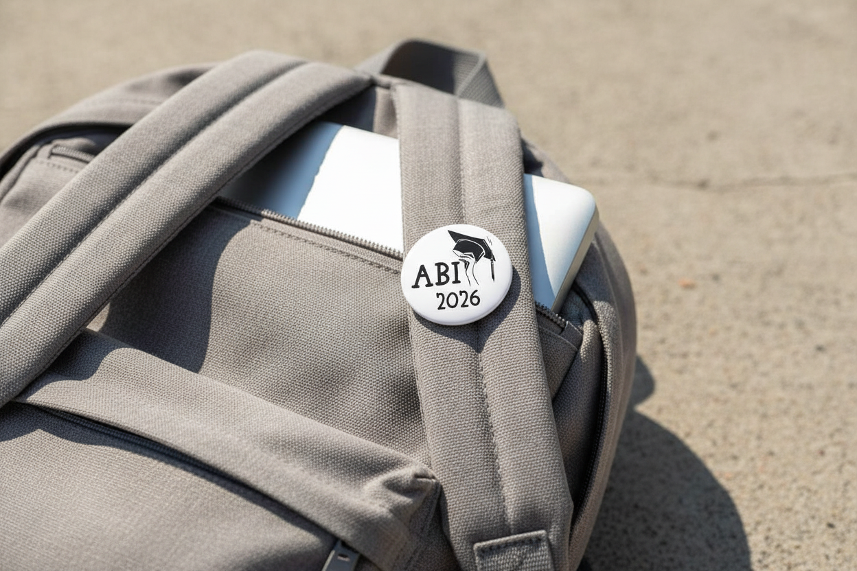 44 mm Button - „Abi [JAHR]“ | Stylischer Abschluss Ansteckbutton