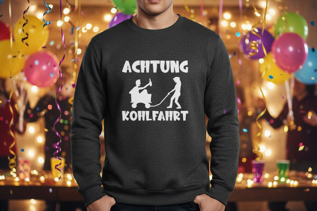 Bügelmotiv – Achtung Kohlfahrt | wählbar in verschiedenen Farben