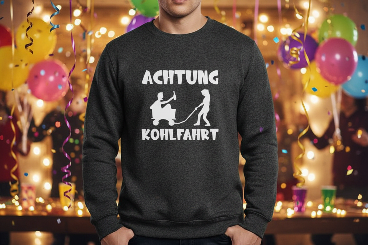 Bügelmotiv – Achtung Kohlfahrt | wählbar in verschiedenen Farben