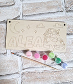 Personalisiertes Türschild aus Holz - DIY Set zum Bemalen mit Wunschmotiv & Name