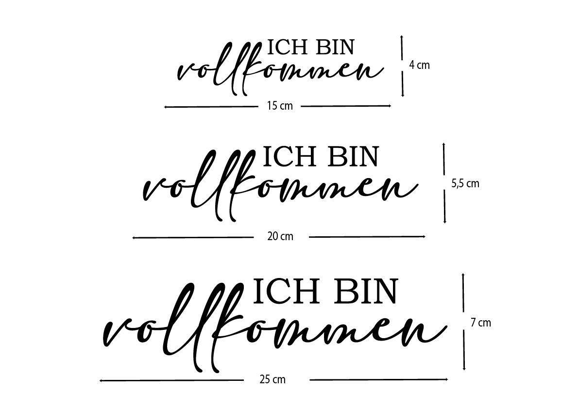 Spiegelaufkleber - Ich bin vollkommen - AC Designs