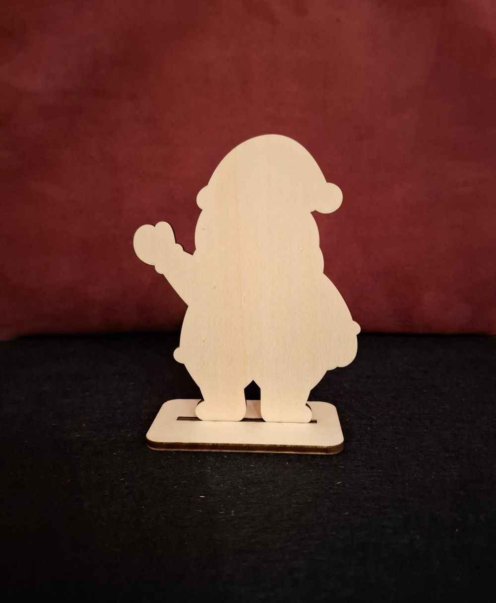 Holzaufsteller Weihnachtsmann 12 cm - Sperrholzfigur zum Bemalen & Basteln