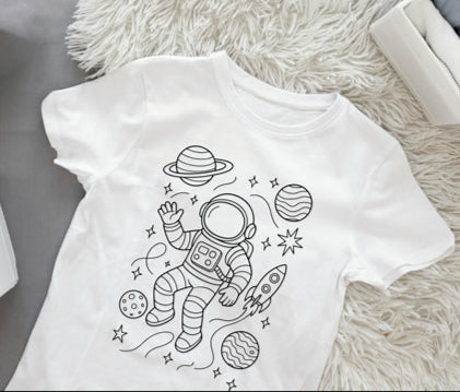 Ausmalbügelmotiv - ASTRONAUT IM WELTALL