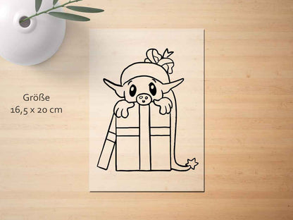 Ausmal-Bügelmotiv Wichtel - Bügelbild zum Ausmalen für Kinder