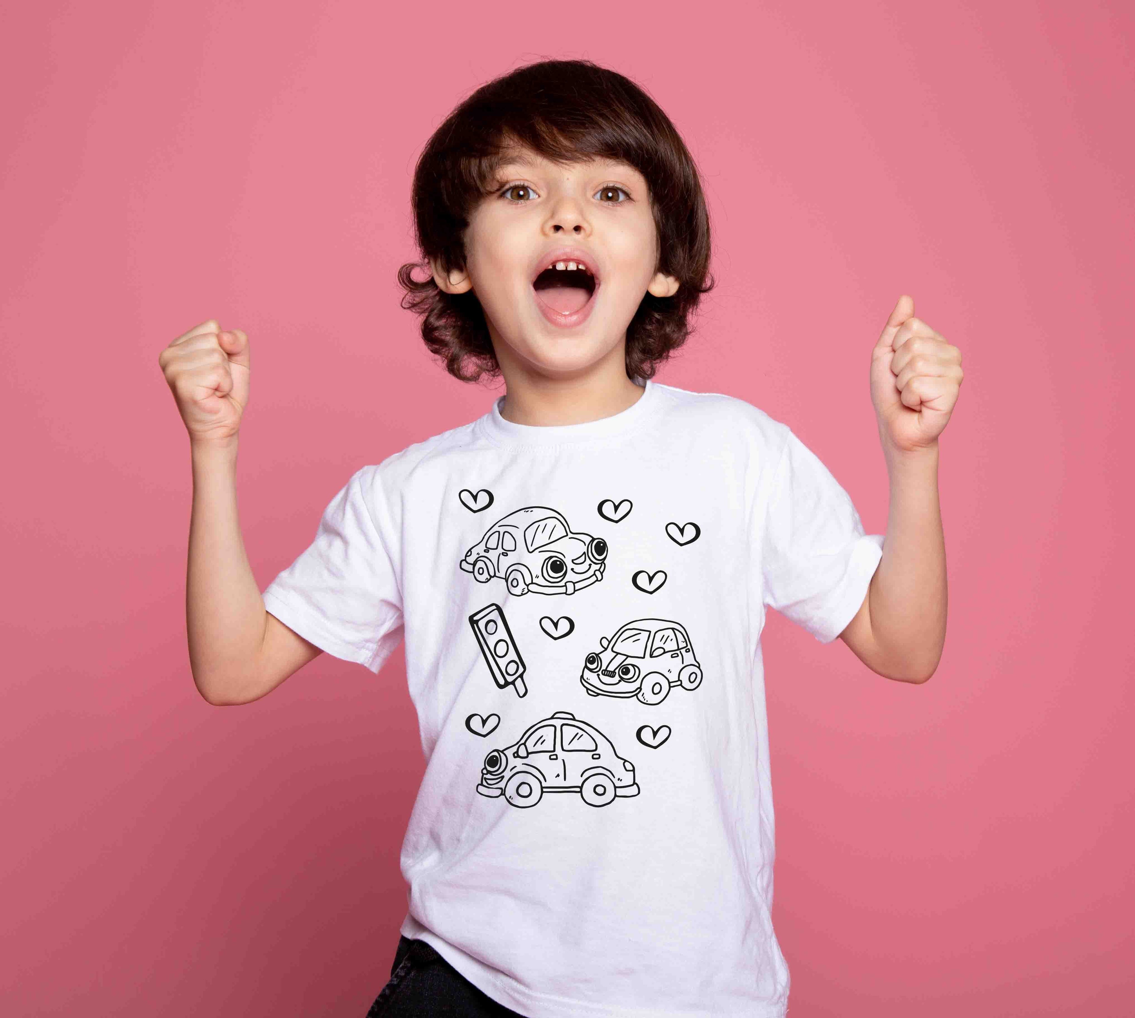 Ausmalbügelmotiv AUTO MIT HERZ - perfekt für groß und klein