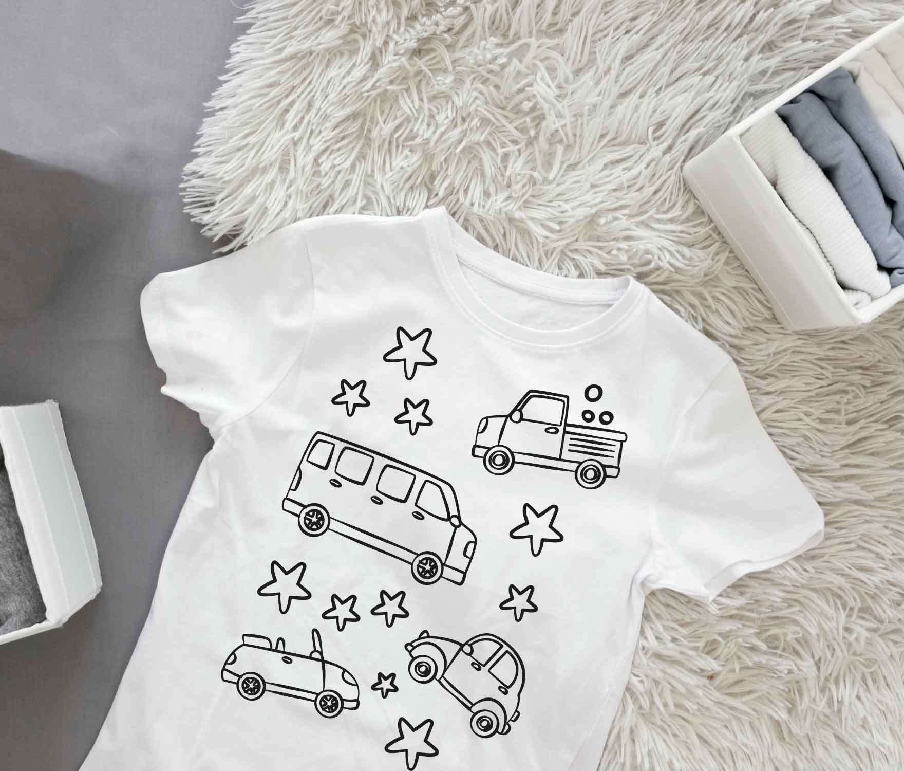 Ausmalbügelmotiv - AUTO MIT STERN - AC Designs