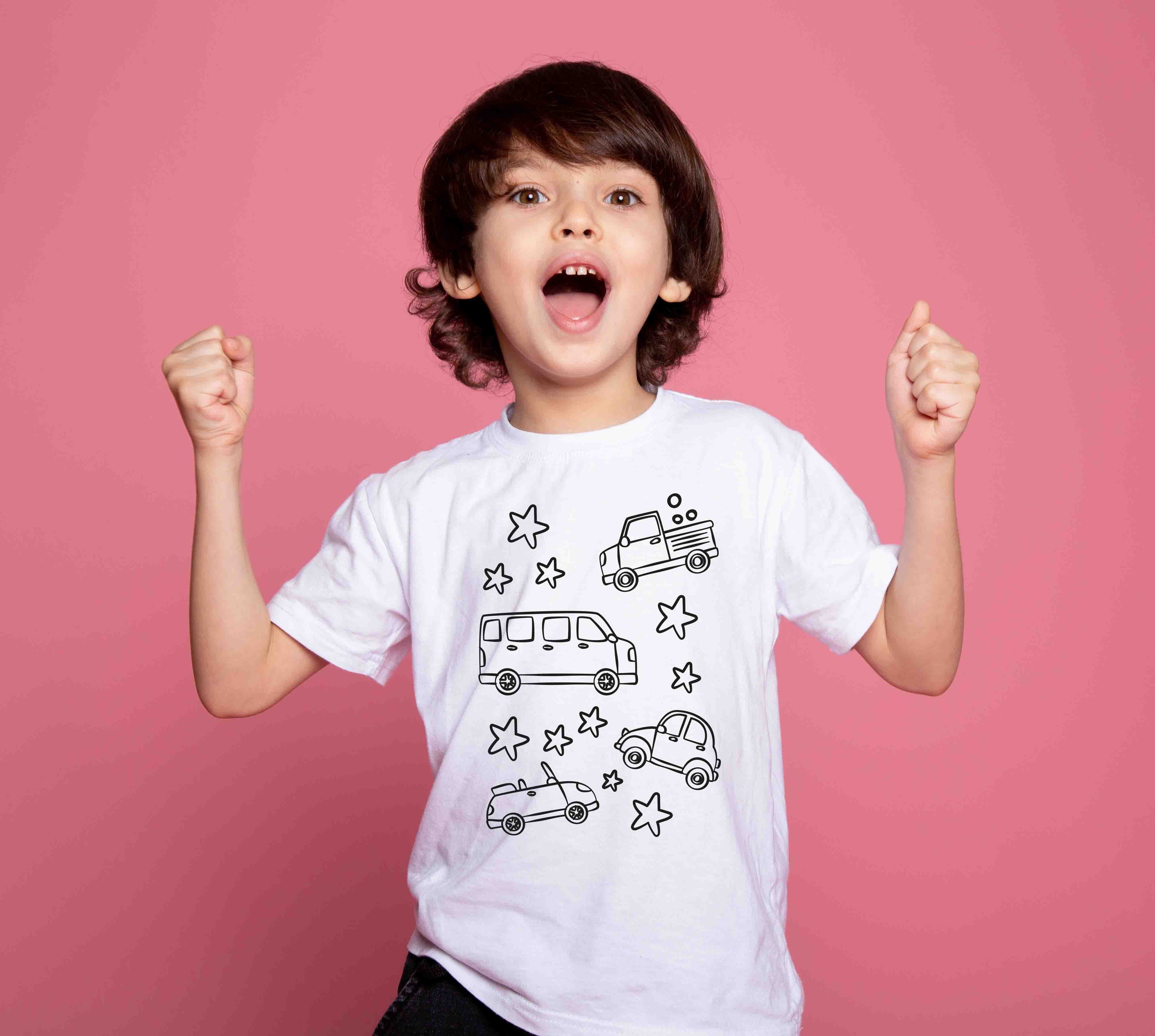 Ausmalbügelmotiv - AUTO MIT STERN - Perfekt für kleine Autofans