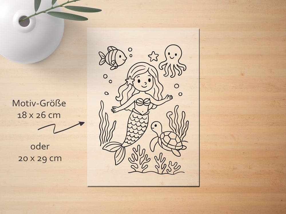 Ausmalbügelmotiv - MEERJUNGFRAU