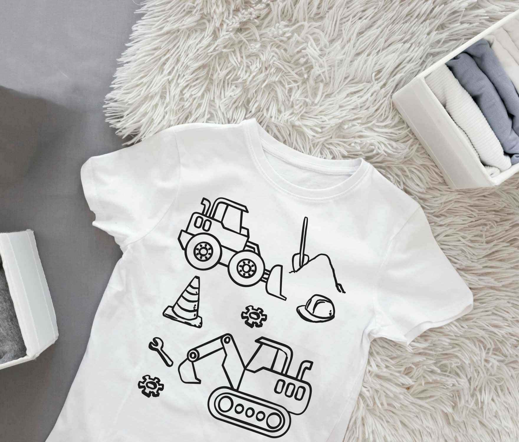 Ausmalbügelmotiv - BAGGER