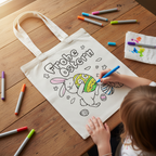 Baumwolltasche zum Ausmalen – Osterhase DIY Stoffbeutel aus Bio-Baumwolle | Fairtrade Ostertasche